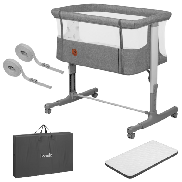 Patuț pentru copii 3 in 1 Lionelo Aurora Grey Concrete