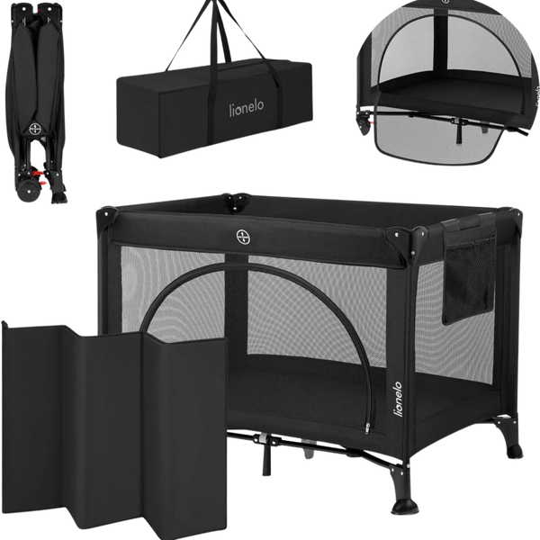 Манеж Lionelo Laura Black Carbon