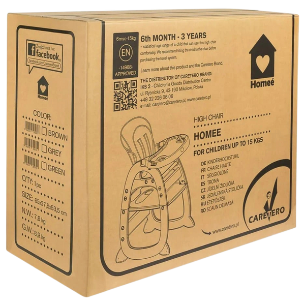 Scaun pentru hranire 2 in 1 Caretero Homee Green