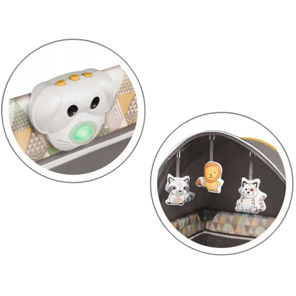 Patut pliabil 2 in 1 Lionelo Sven Plus Yellow Scandi