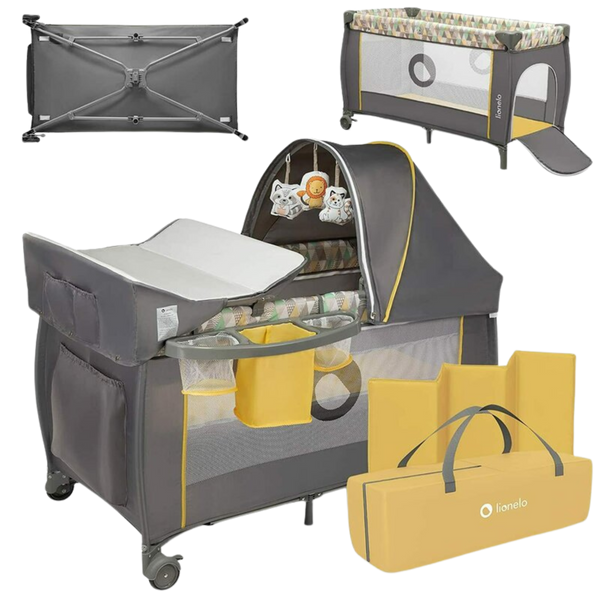 Patut pliabil 2 in 1 Lionelo Sven Plus Yellow Scandi